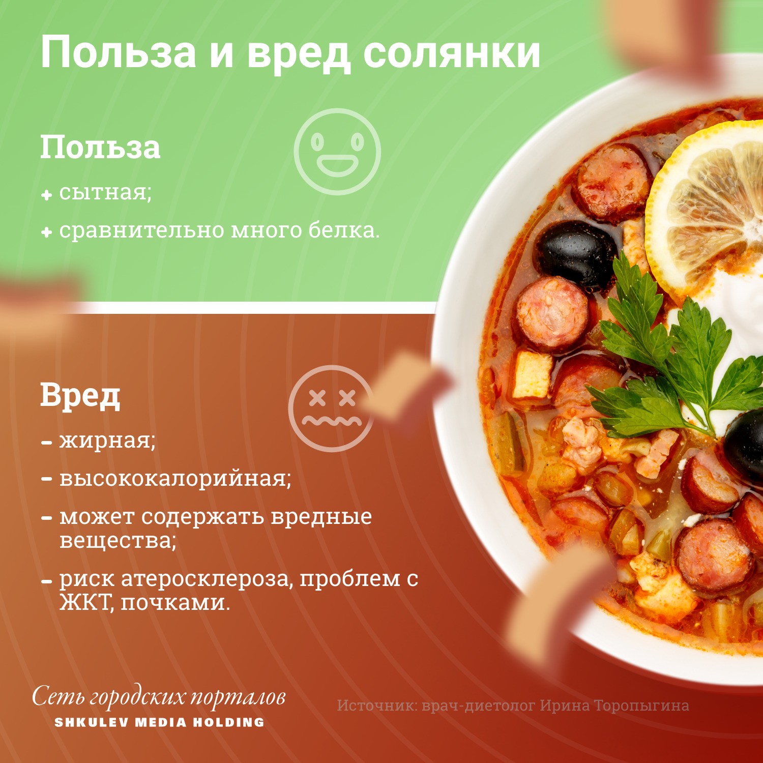 Калорийность различных супов