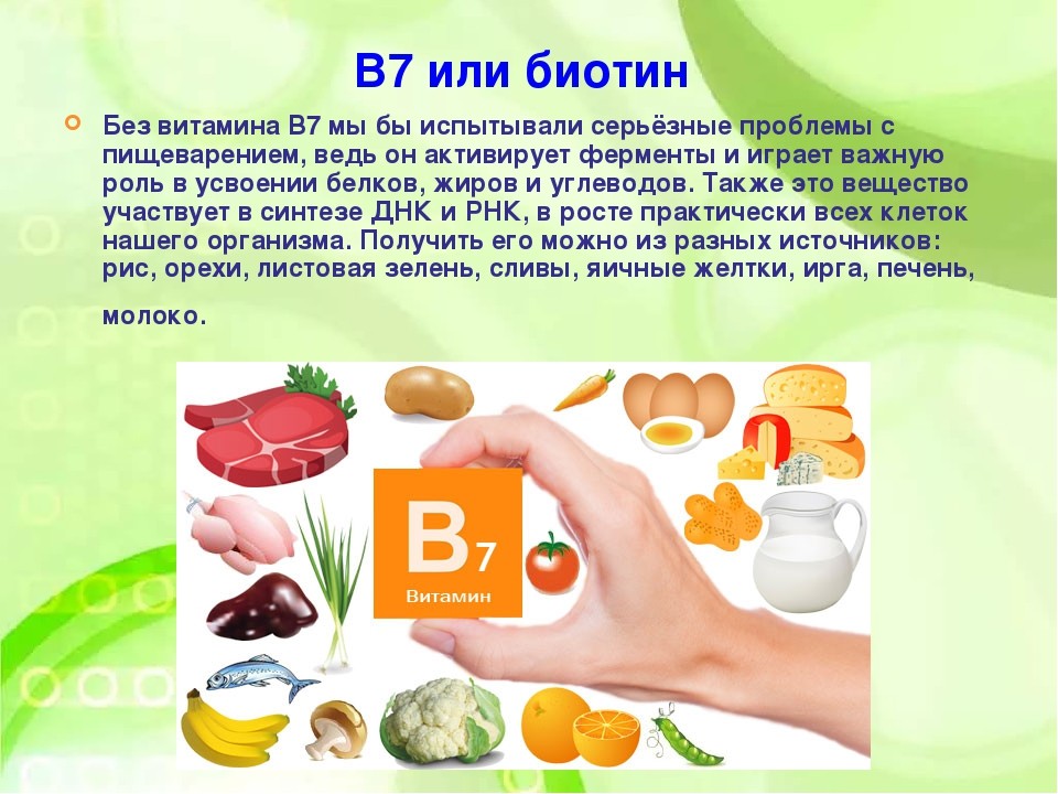 Продукты с высоким содержанием витамина B7