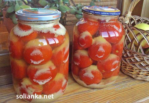 Как приготовить помидоры под снегом с чесноком на зиму на 3 литровую банку - видео-рецепт