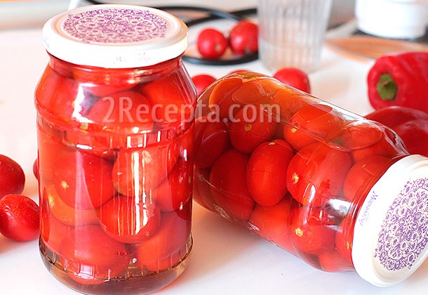 Оригинальные сладкие помидоры на зиму в литровой банке – фото-рецепт